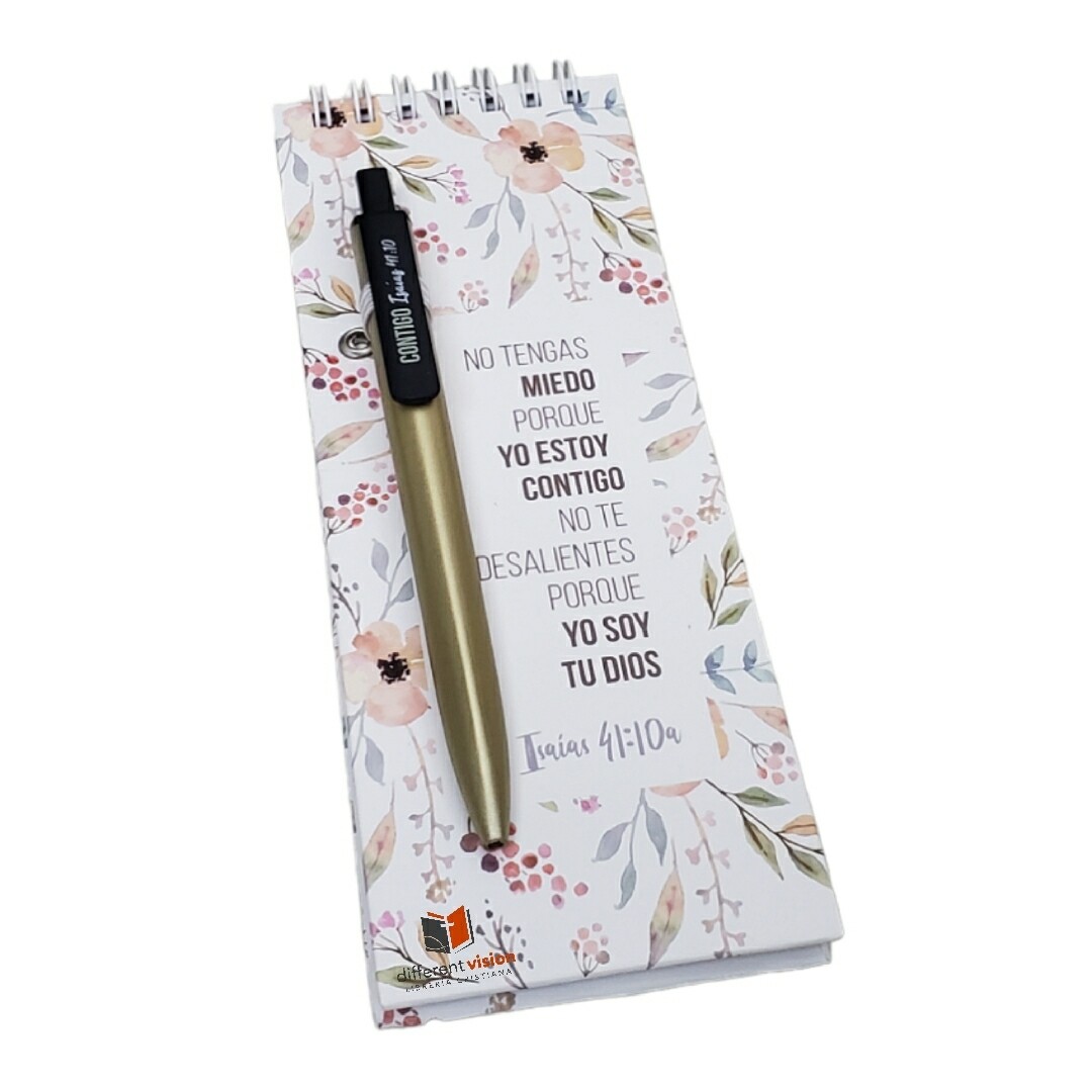 Notepad con bolígrafo - No tengas miedo porque yo estoy contigo