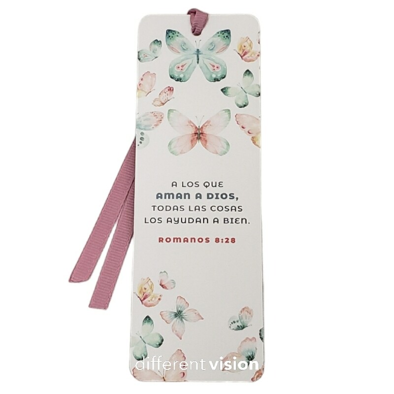 Marcador de libro con cinta - A los que aman a Dios (Romanos 8:28) Marcador de libro con cinta - A los que aman a Dios (Romanos 8:28)
