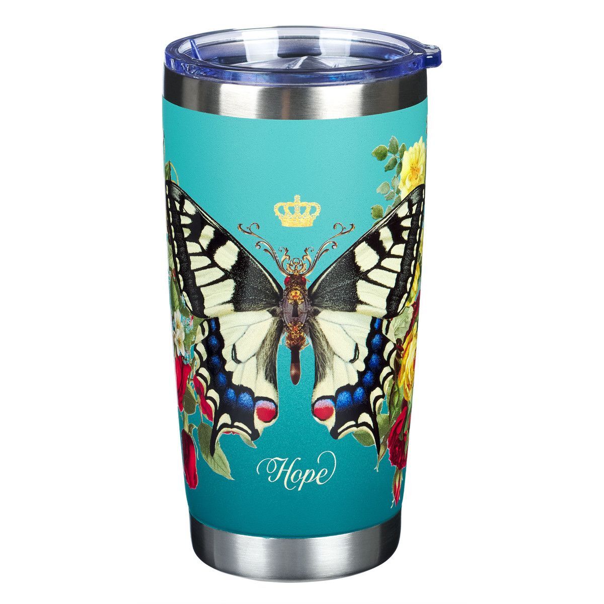 Vaso Stainless Steel azul Hope (Esperanza), Mariposa