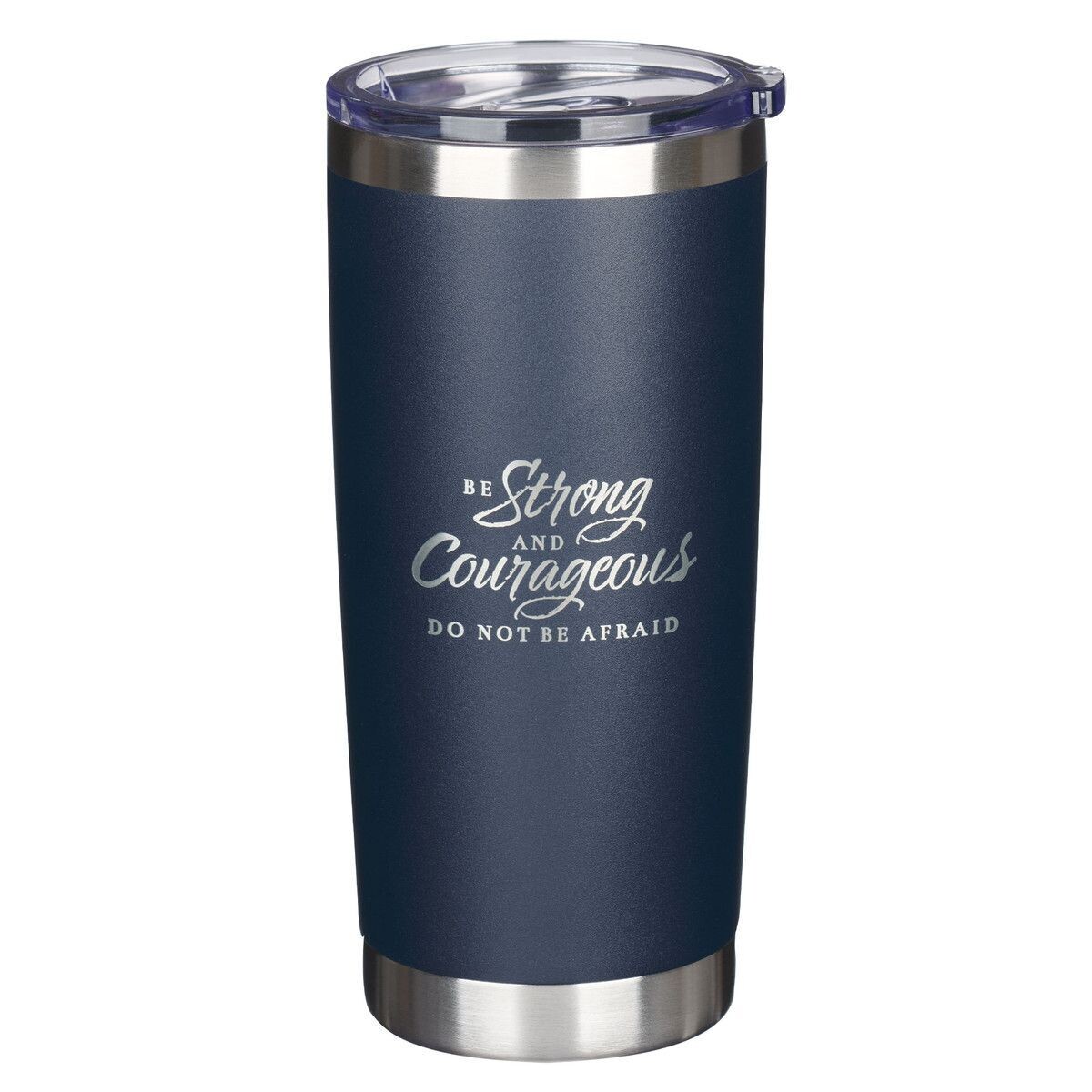 Vaso Stainless Steel azul navy: Se Fuerte y Valiente