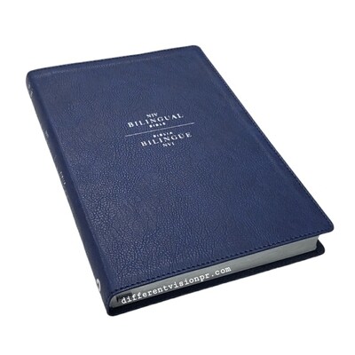 Biblia NVI Bilingüe, piel sintetica azul/ Bilingual Bible NIV, Leathersoft (Free Shipping)