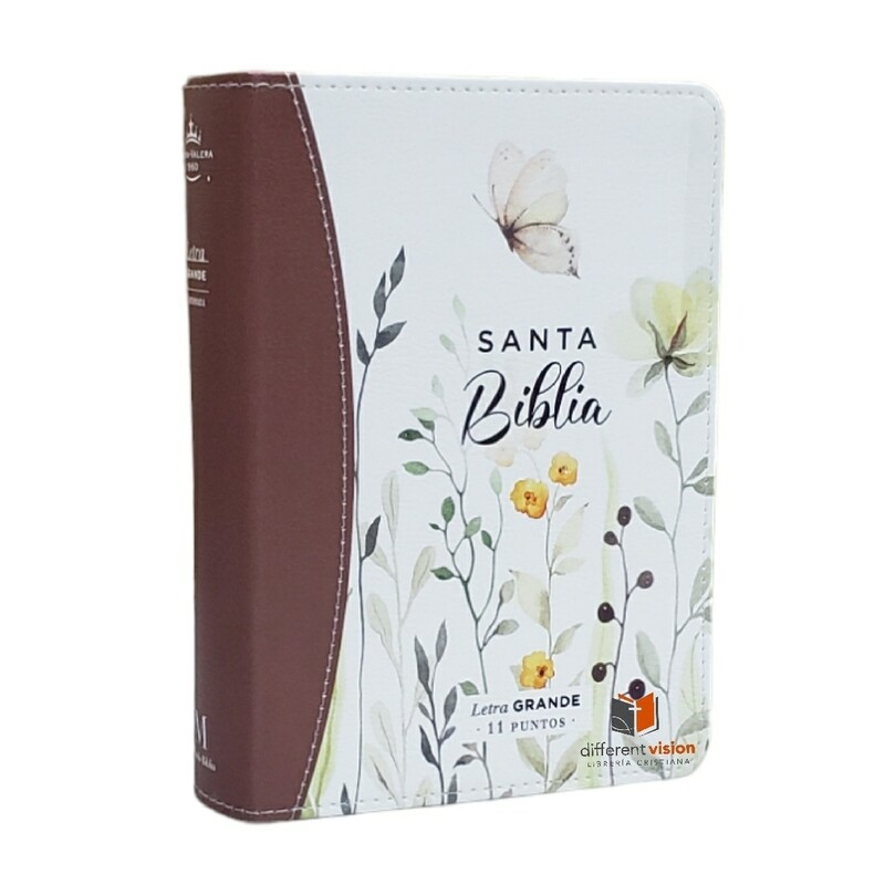 Santa Biblia RV60, piel sintética, primaveral marrón (Letra Grande) Tamaño compacto