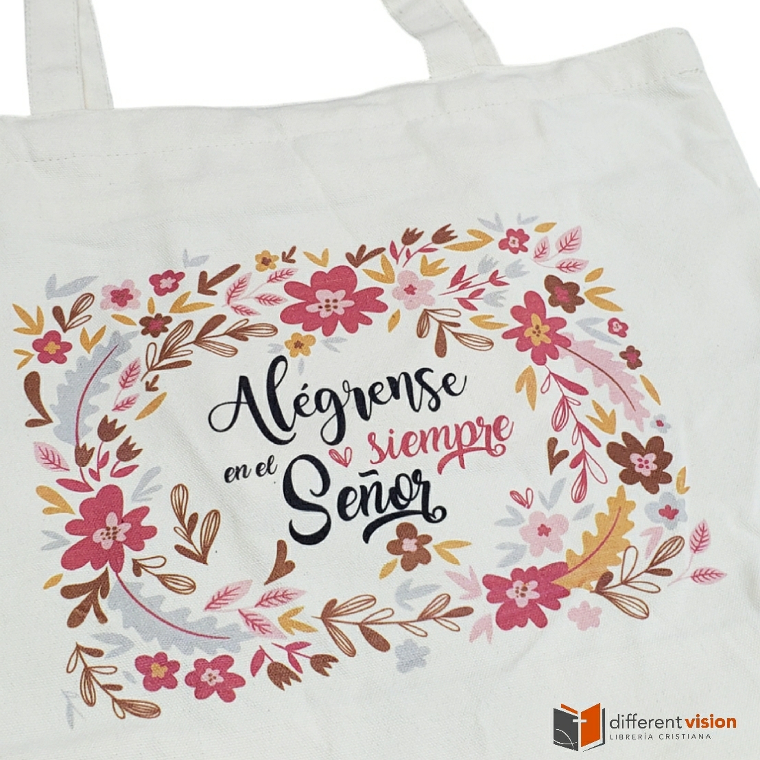 Bolso de algodón con cierre (Alégrense en el Señor)