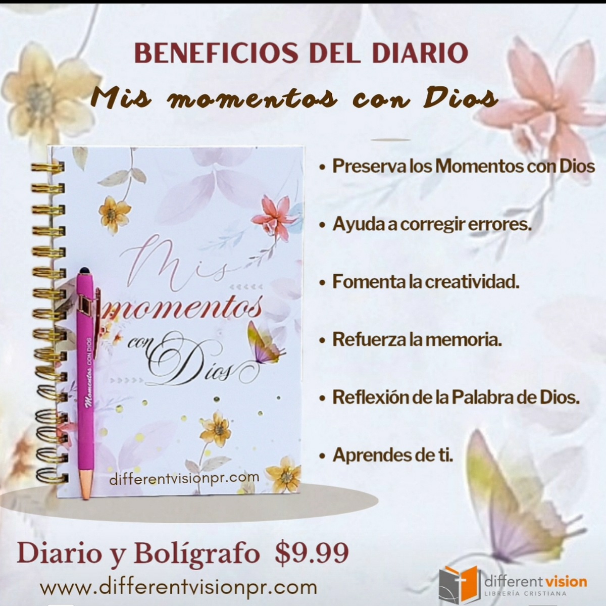 Diario con Bolígrafo (Momentos con Dios)