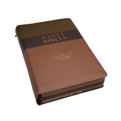 Biblia RVR1960 tamaño manual, piel sintética, color Marrón , con zipper (Free Shipping)