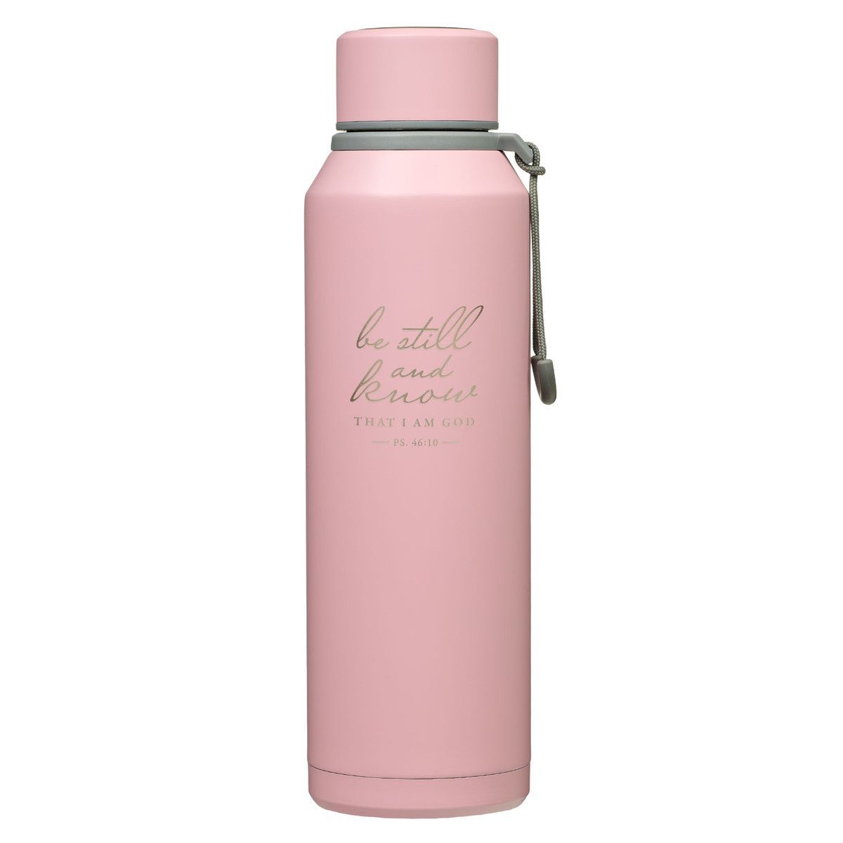 Botella de agua Stainless Stee rosa: Estad quietos y conoced que yo soy Dios,