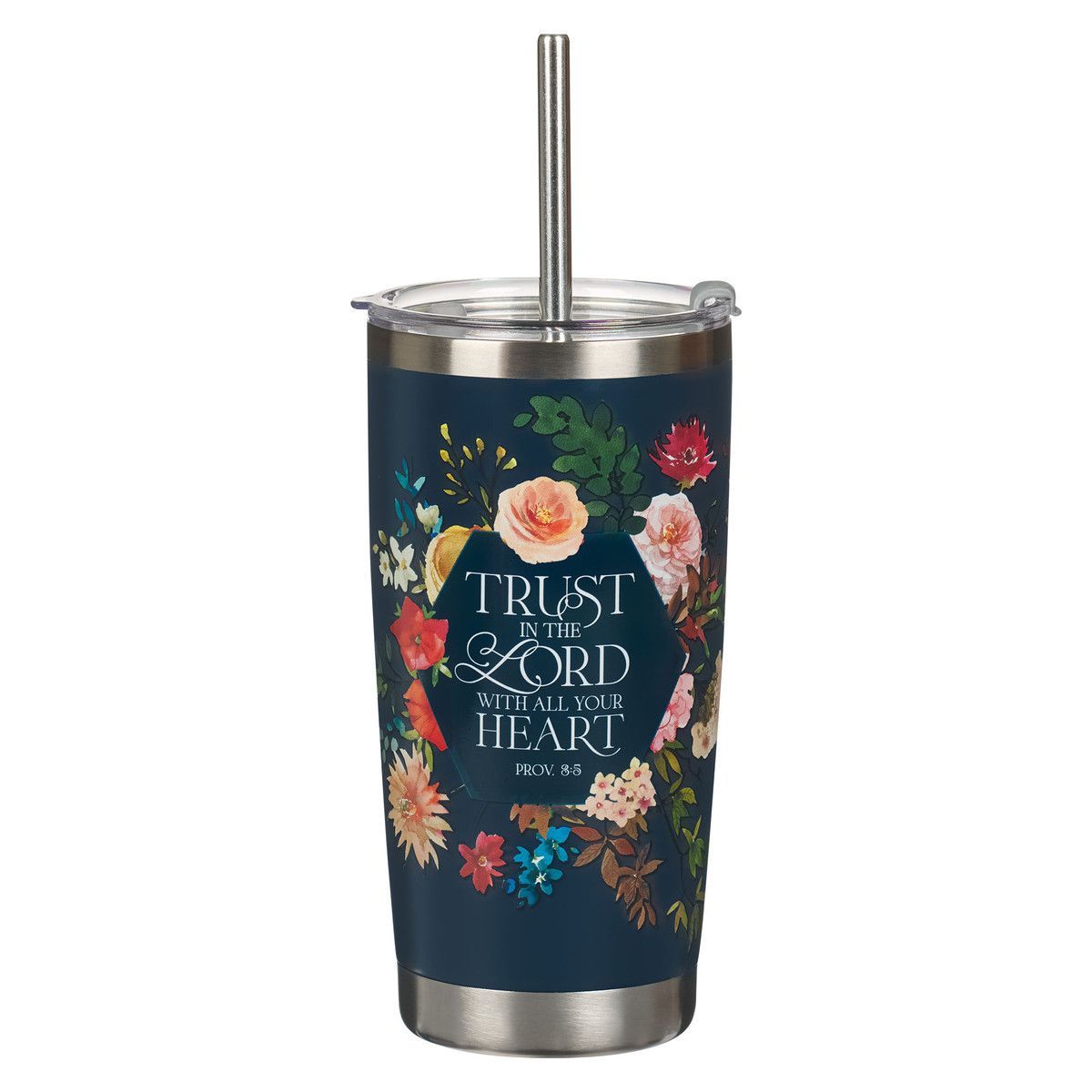 Vaso de acero inoxidable Trust In The Lord con sorbeto inoxidable