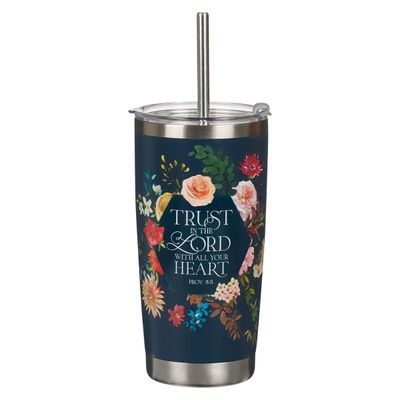 Vaso de acero inoxidable Trust In The Lord con sorbeto inoxidable Vaso de acero inoxidable Trust In The Lord con sorbeto inoxidable