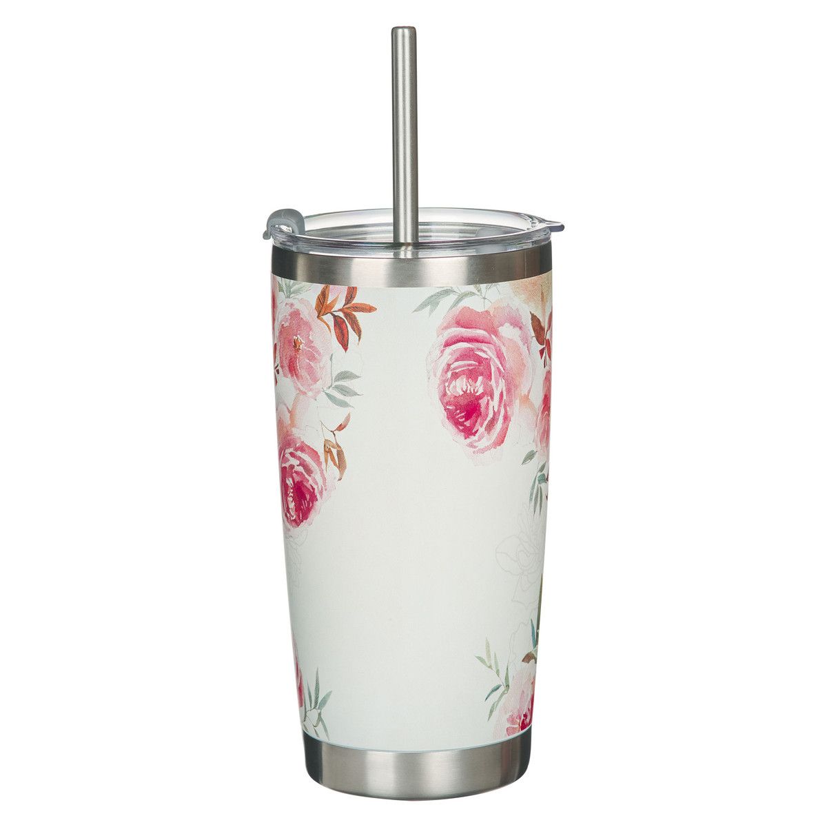 Vaso de acero inoxidable floral con sorbeto de acero inoxidable (Salmos 46.10)