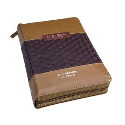 Biblia con Cierre Compacta RV1960 duotono café con índice (Free Shipping)