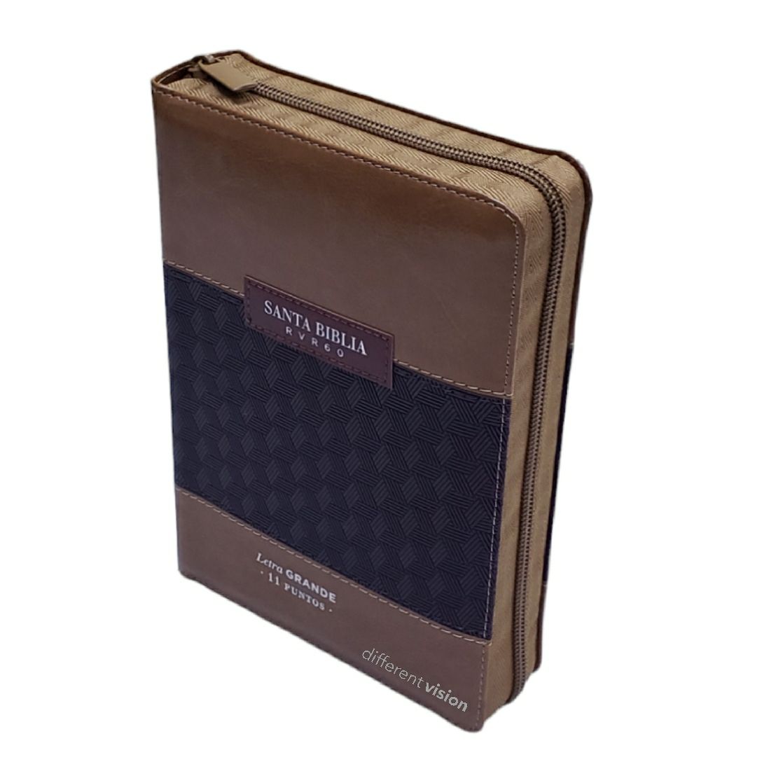 Biblia con Cierre Compacta RV1960 duotono café con índice (Free Shipping)