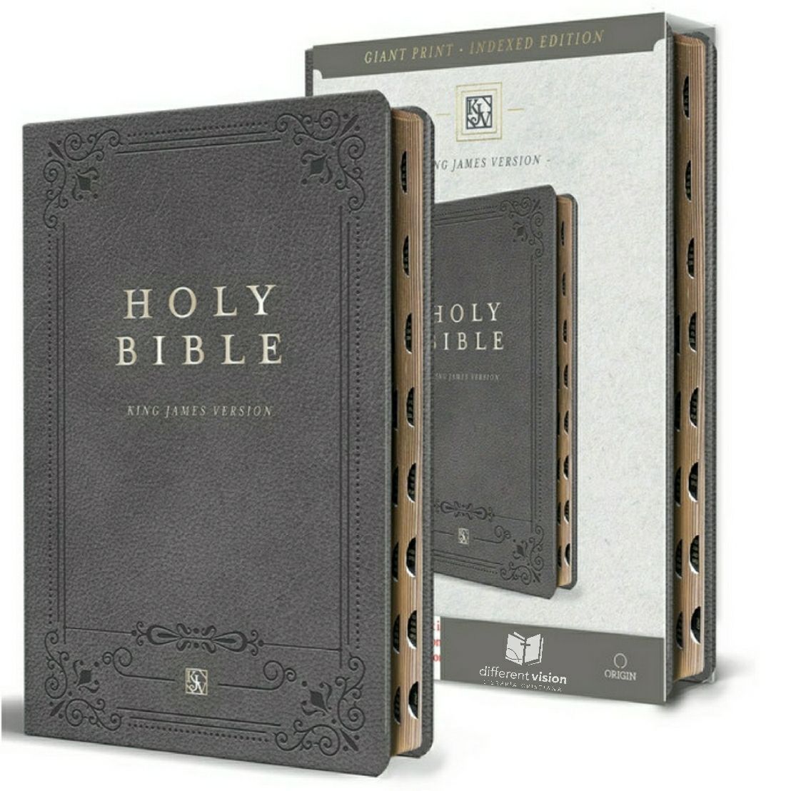 KJV Holy Bible, Giant Print Gray Index (Free Shipping)