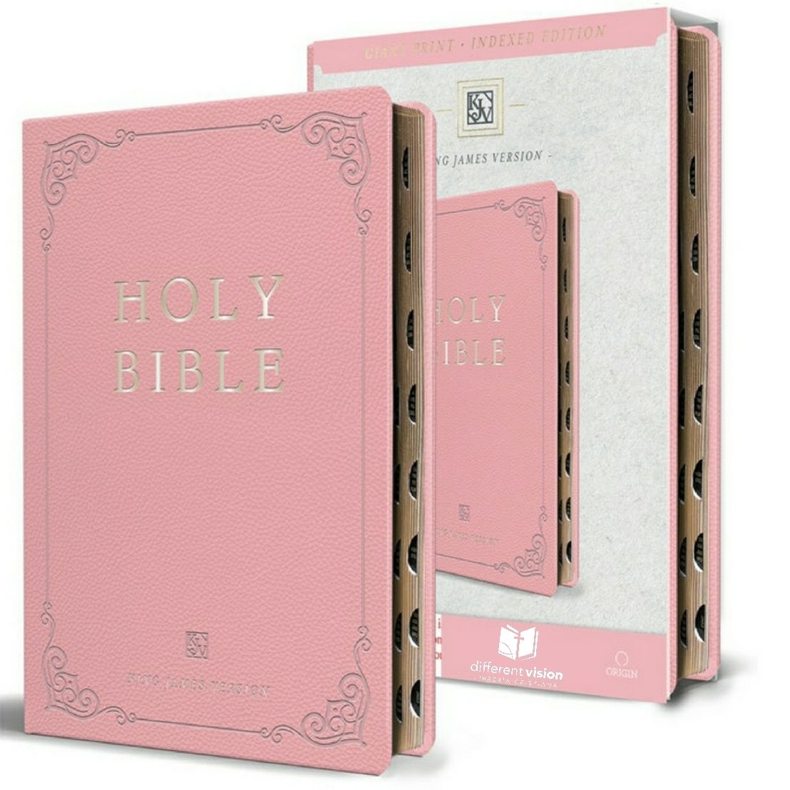 KJV Holy Bible, Giant Print Rose Index (Free Shipping)