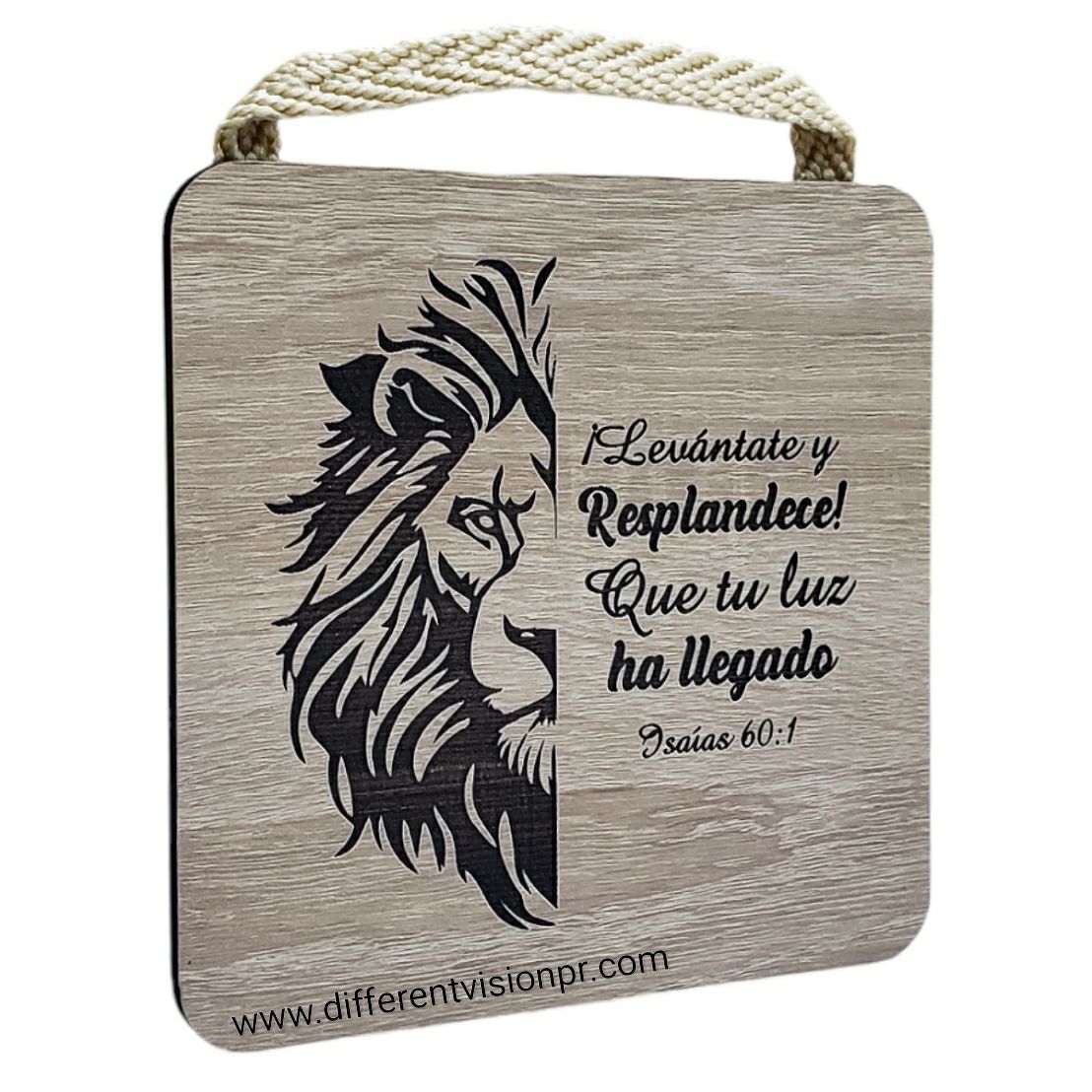 Cuadro madera León (Isaías 60:1)