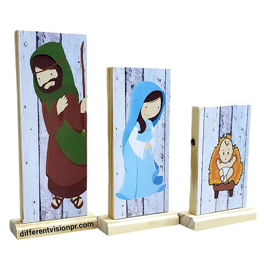 Artesanía P.R. placas de madera (Nacimiento)