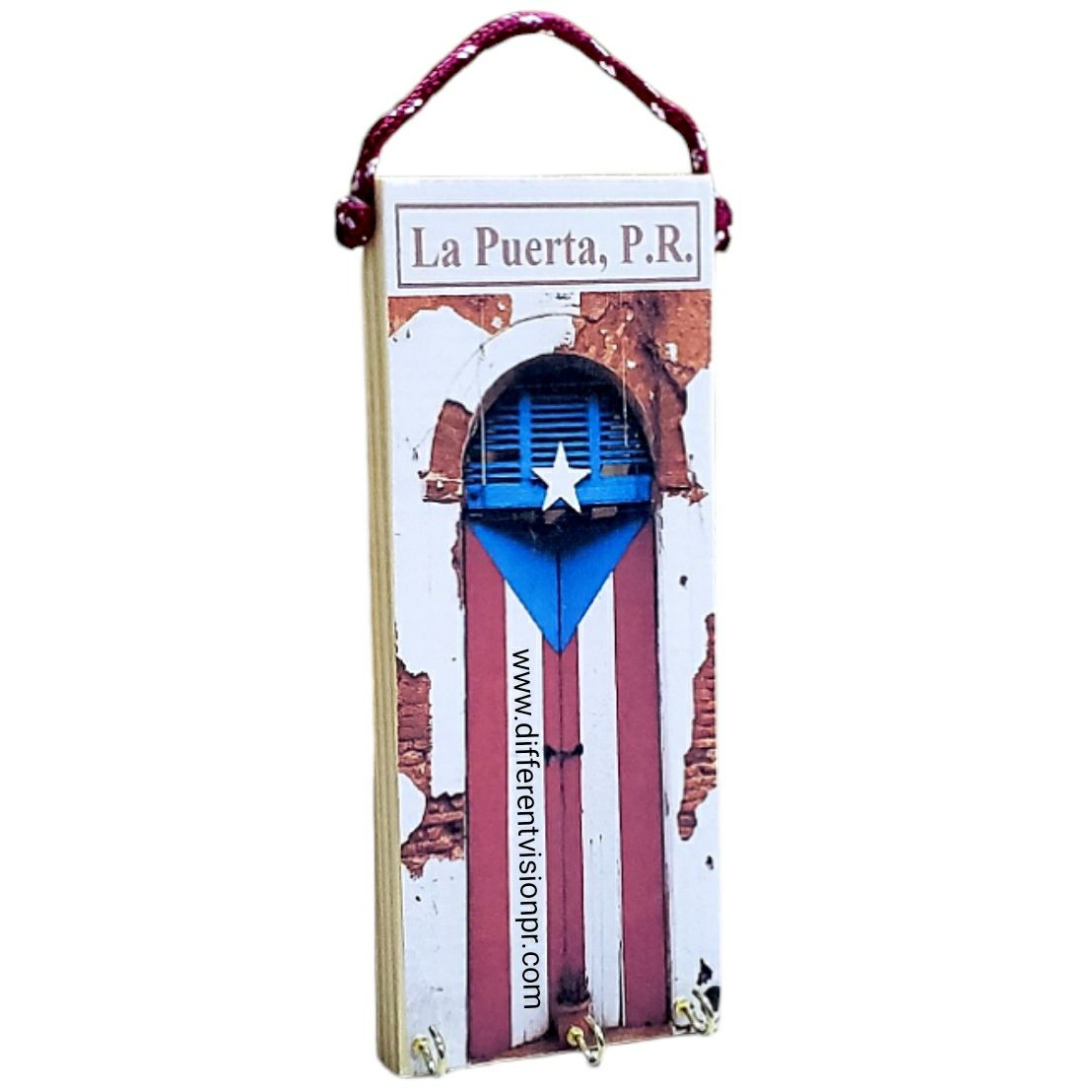 Artesanía P.R. puerta llave madera (La puerta P.R)