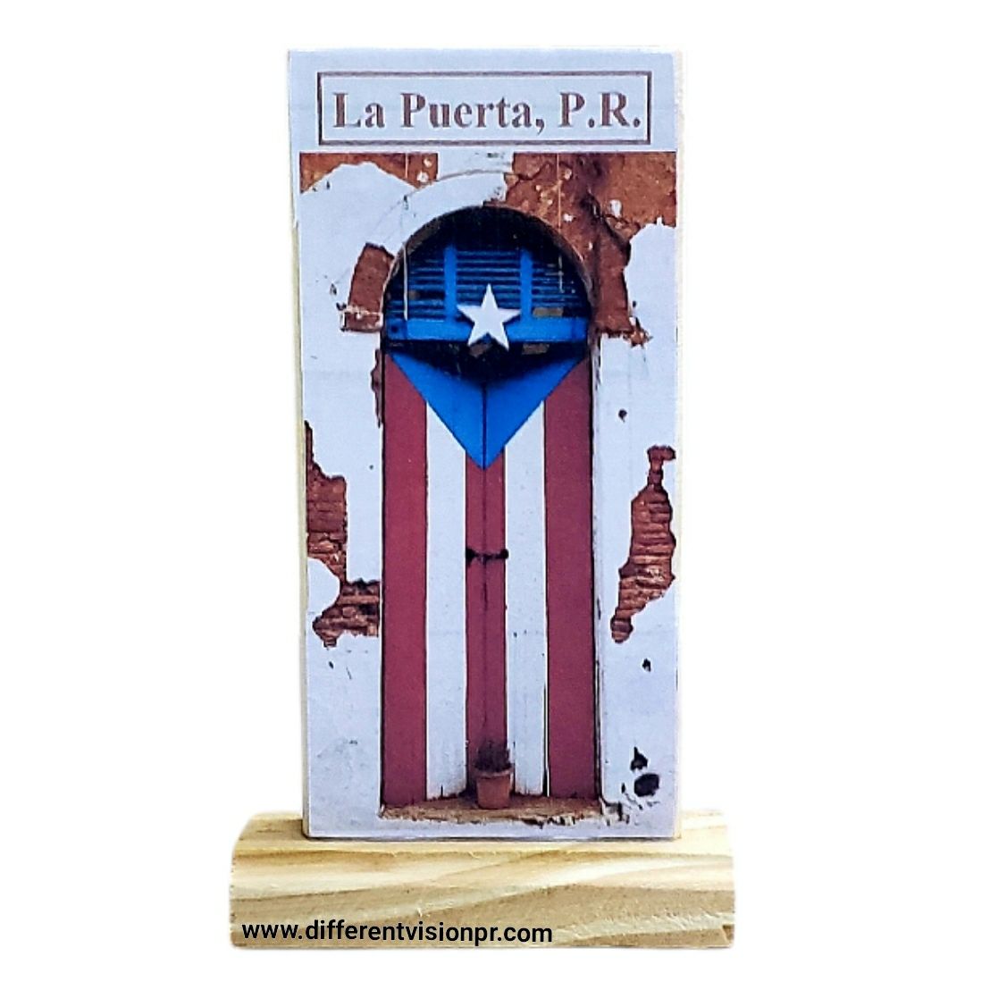 Artesanía P.R. placa de madera (La Puerta P.R)