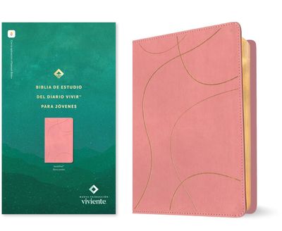 Biblia de estudio del diario vivir para jóvenes NTV  SentiPiel, Rosa pastel, (Free Shipping)