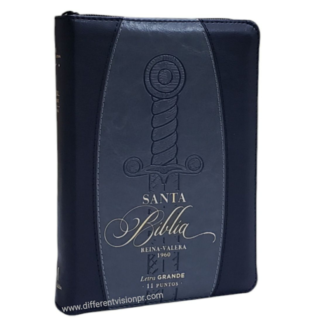 Biblia RV 1960 Letra Grande tamaño manual con índice Negro Espada (Free Shipping)