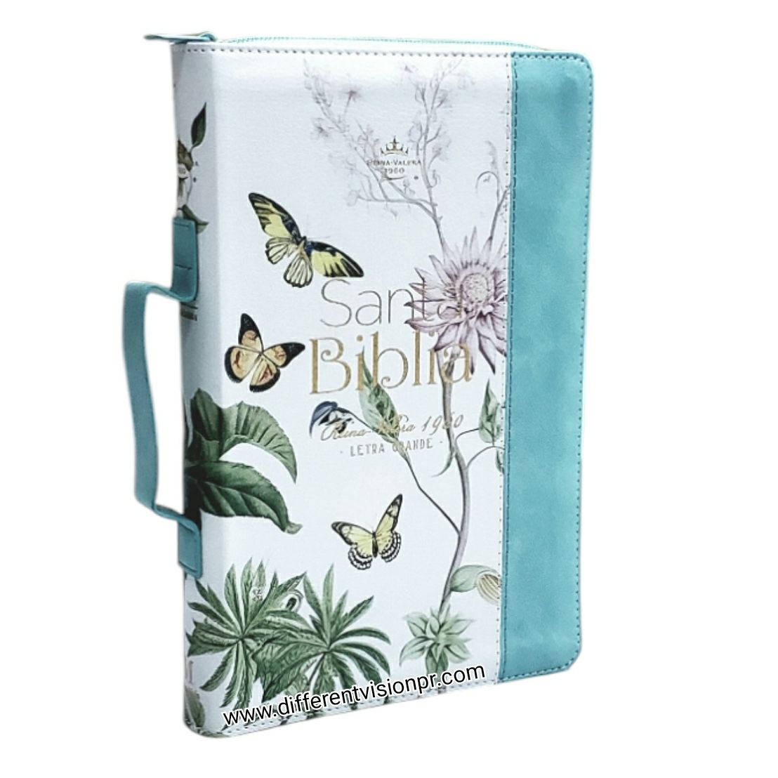 Biblia RV1960 con Cover piel verde con índice (Free Shipping)