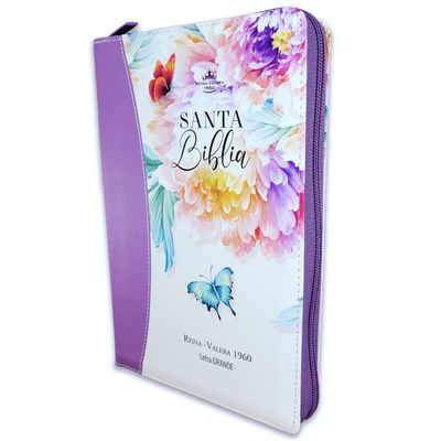 Biblia RV1960 con Cover piel lila con índice (Free Shipping)