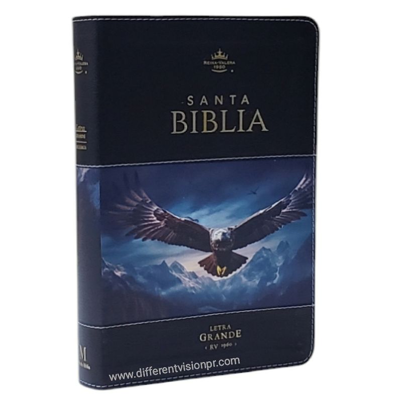 Biblia RV60 Letra Grande imit piel Aguila negro  con índice (Free Shipping)