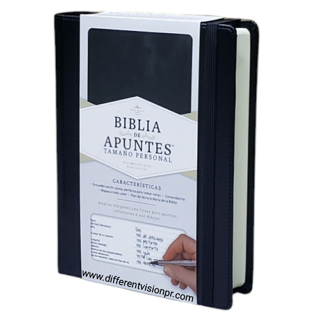 Biblia de apuntes RVR 1960, negro símil piel Free Shipping