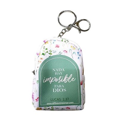 Llavero Mochila/monedero. (Nada es imposible para Dios)