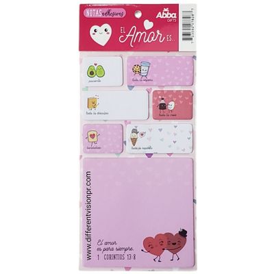 Pack sticky notes. (Amor)