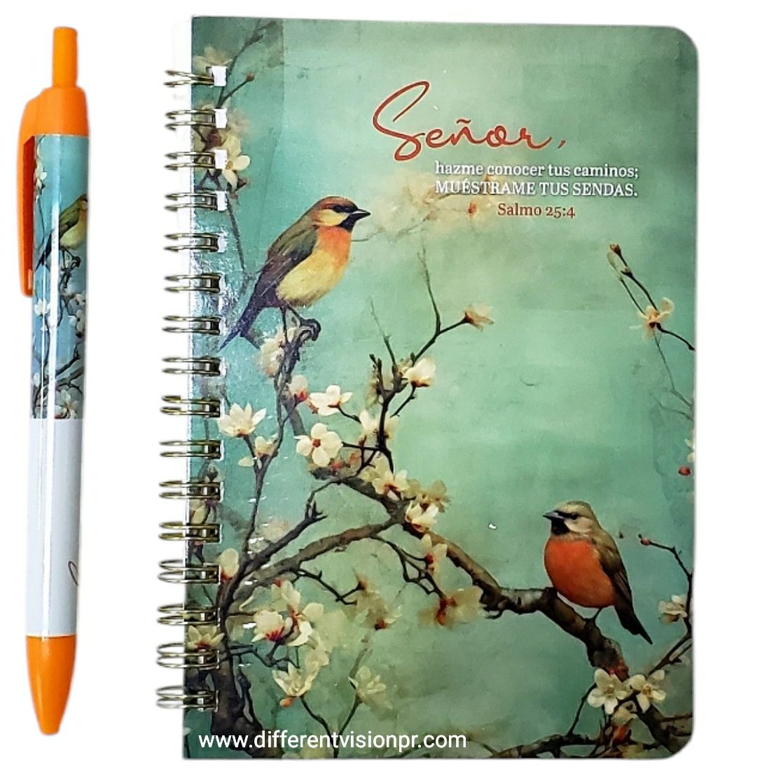 Pack libreta anillas con bolígrafo. (Señor hazme conocer tus caminos)