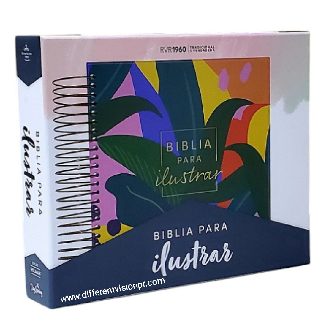 Biblia RVR 60 ilustrar,floral símil piel (Free Shipping)