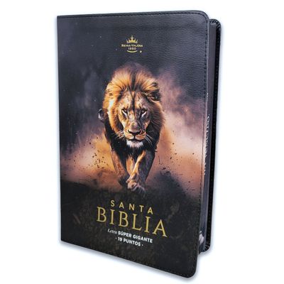 Biblia Letra Súper Gigante 19 puntos RV1960 Imit piel  negro León (Free Shipping)