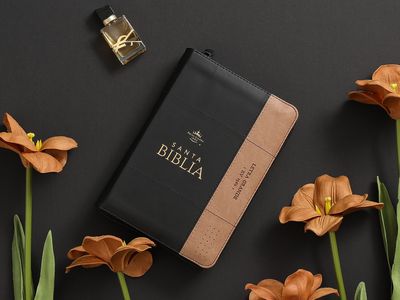 Biblia RV60 con índice, Tamaño manual con zipper Letra Grande, Imit piel negro y café (Free Shipping)