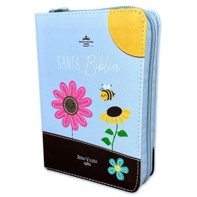 Biblia RV60 de Bolsillo con Cierre, Imit piel Azul y Café Abeja (Free Shipping)