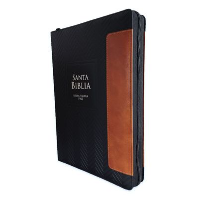 Biblia RV60/Imit piel Negro y Café/Con Cierre y Índice/Letra Súper Gigante 19 puntos (Free Shipping)
