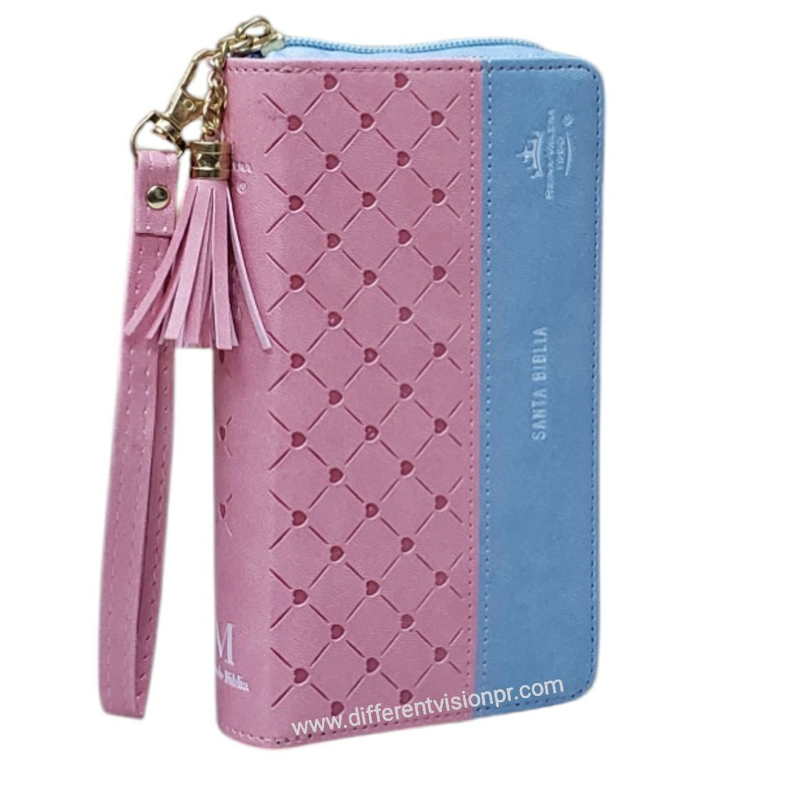 Biblia Chequera para Mujeres RV1960 Rosa y Azul pequeña (Free Shipping)