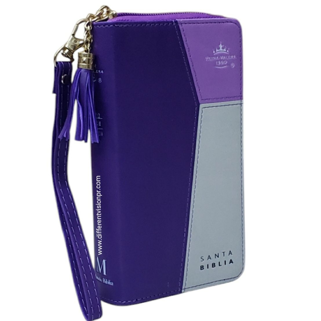 Biblia Chequera para Mujeres RV1960 con índice Violeta y Gris pequeña (Free Shipping)