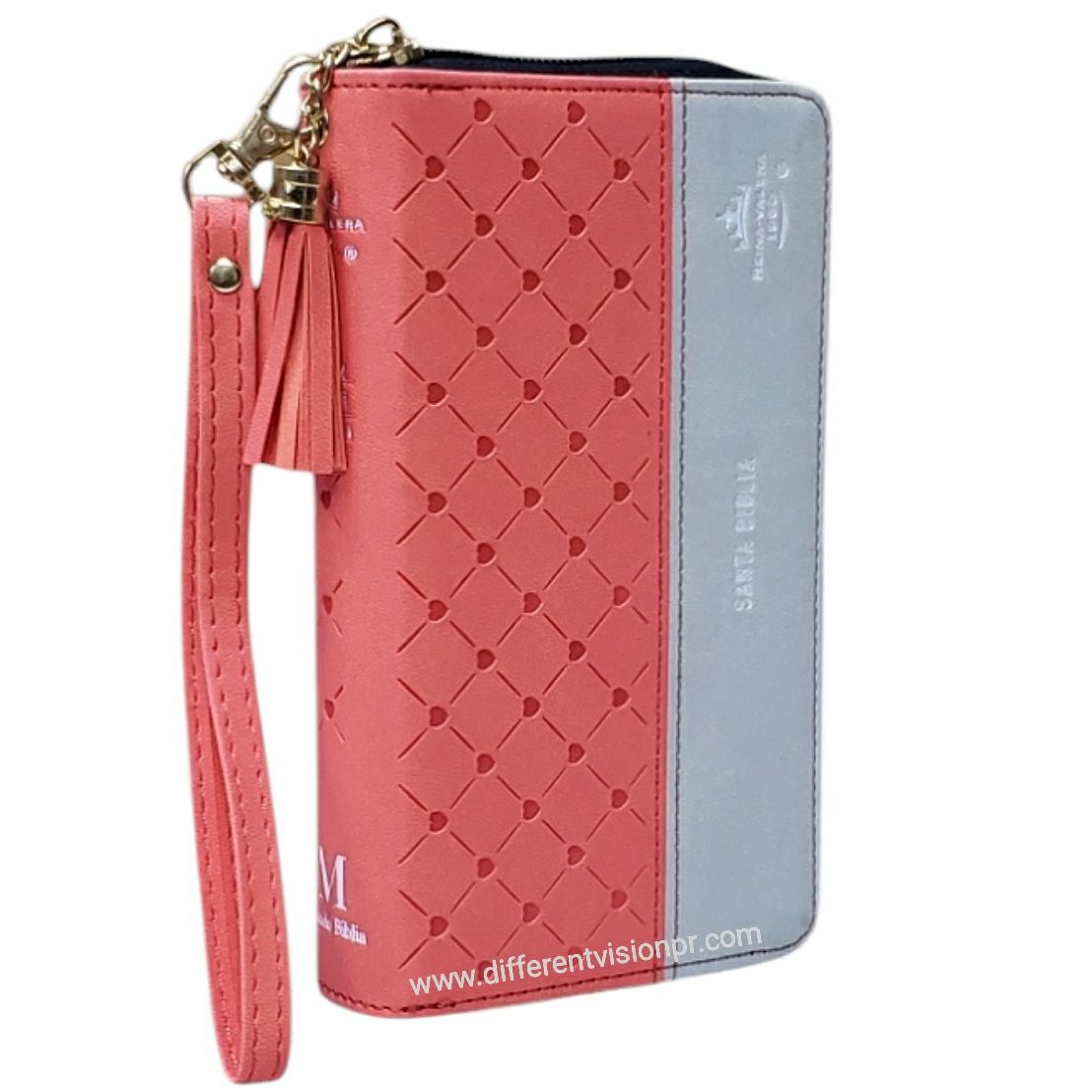 Biblia Chequera para Mujeres RV1960 Coral y Gris pequeña (Free Shipping)