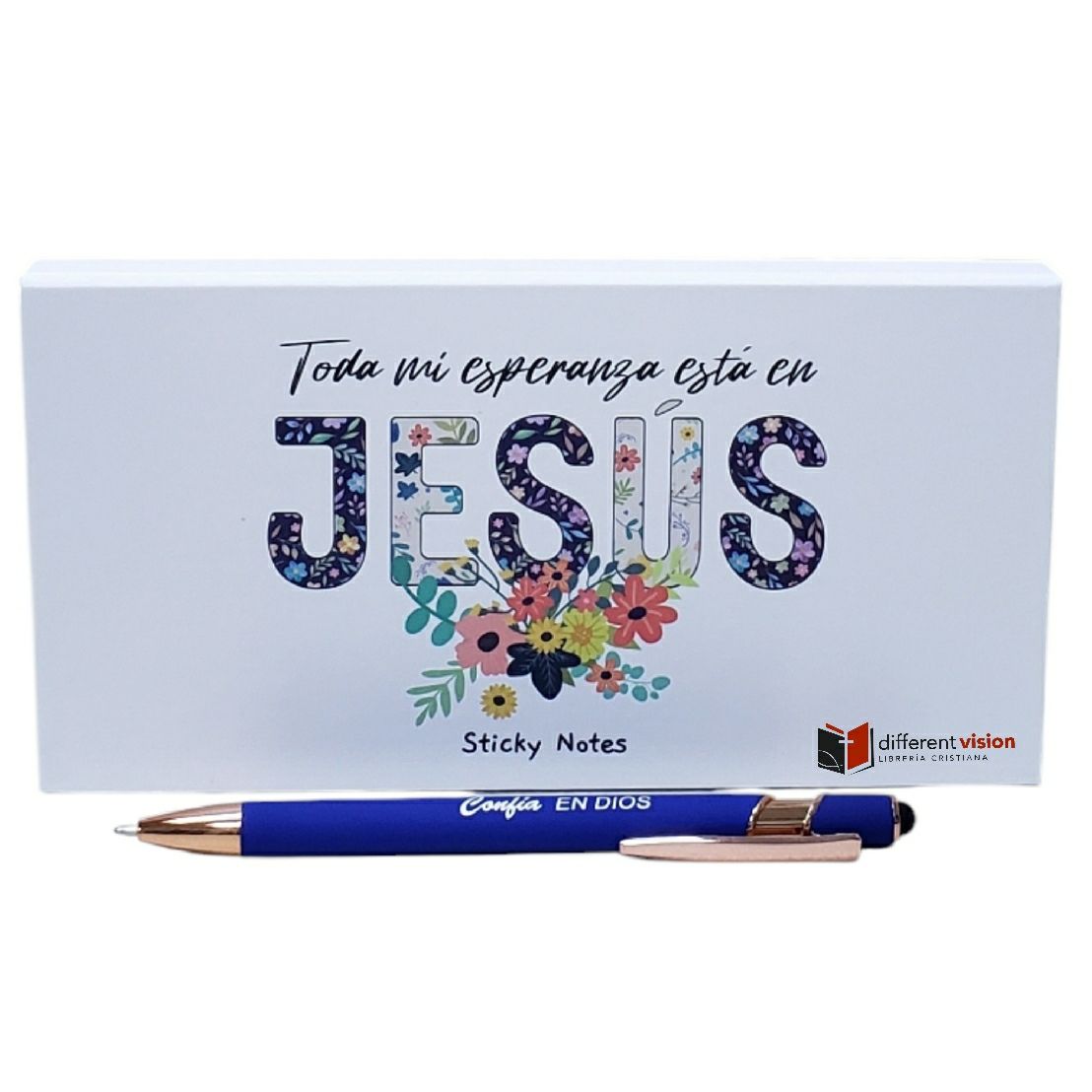 Set de Estuche con notas adhesivas con bolígrafo (Mi esperanza está en Jesús)