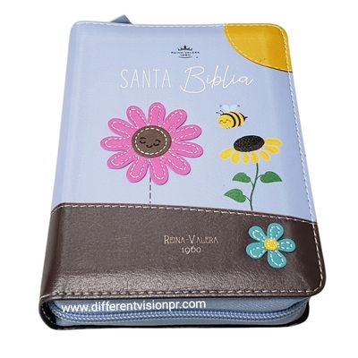 Biblia RV60 de Bolsillo con Cierre, Imit piel Azul y Café Abeja (Free Shipping)