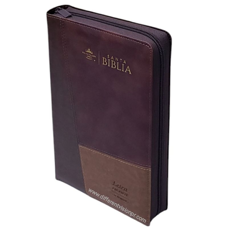 Biblia RV60 con Cierre y Índice/Tamaño Manual/Letra Gigante 14 puntos/ Imit Piel Café (Free Shipping)