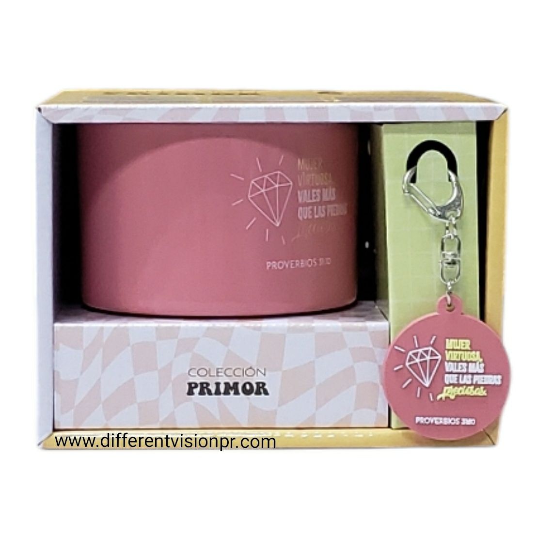 Pack Taza 12 OZ, llavero/Colección Primor - Mujer Virtuosa