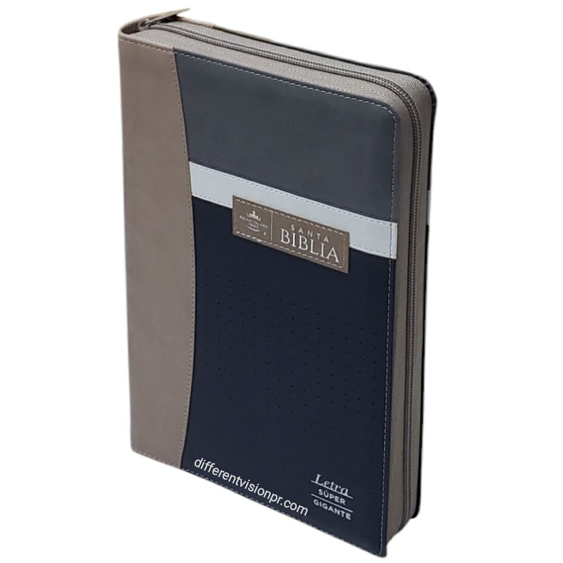 Biblia RV60 con Cierre y Índice/Tamaño Grande/Letra Súper Gigante 19 puntos/ Imit Piel Café y Negro (Free Shipping)