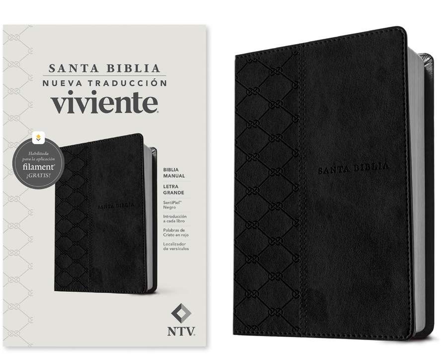 Biblia NTV/Letra Grande/Tamaño manual/SentiPiel Negro (Free Shipping)