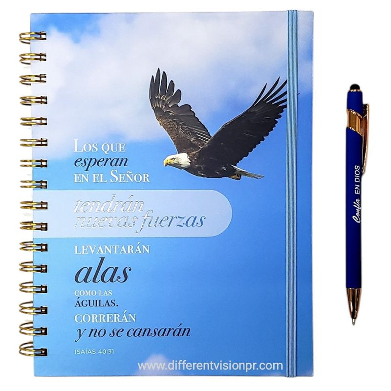 Set de Libreta de anillas con Boligrafo, Los que esperan en el Señor Set de Libreta de anillas con Boligrafo, Los que esperan en el Señor