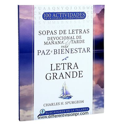 Sopas de letras Devocional de Mañana y Tarde para Paz y Bienestar: Letra grande