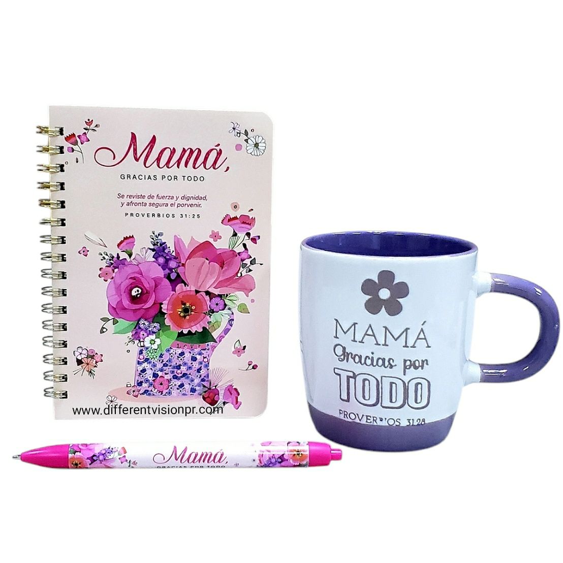Pack Taza, Bolígrafo y Libreta (Mamá Gracias por Todo)