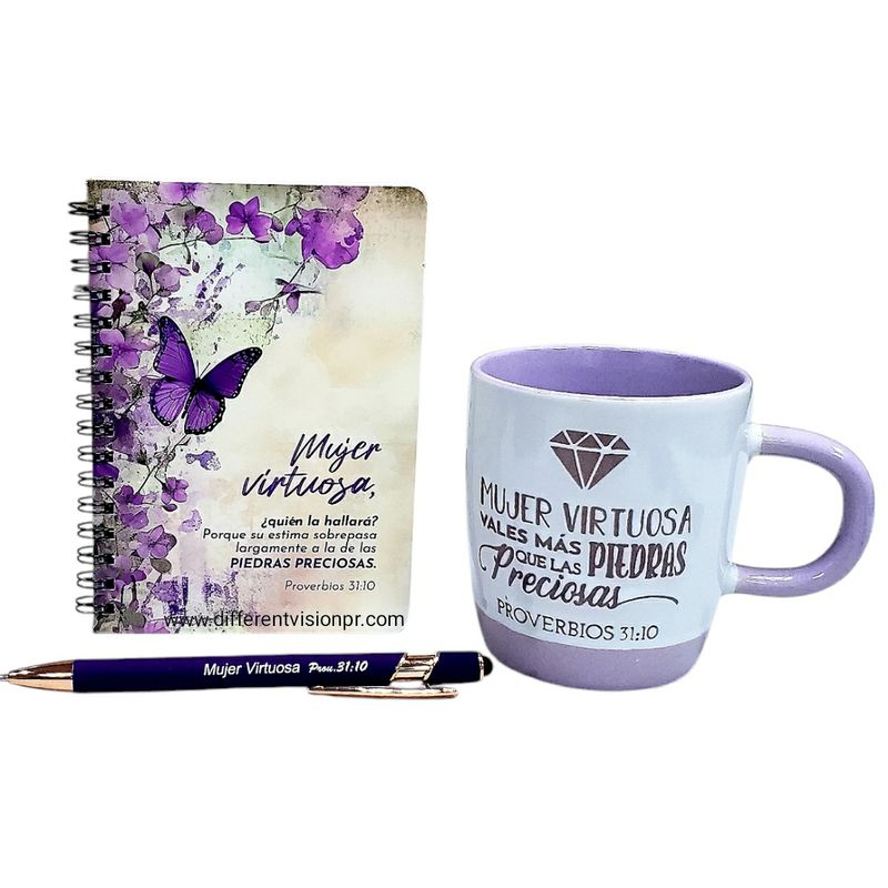 Pack Taza, Bolígrafo y Libreta (Mujer Virtuosa) Pack Taza, Bolígrafo y Libreta (Mujer Virtuosa)
