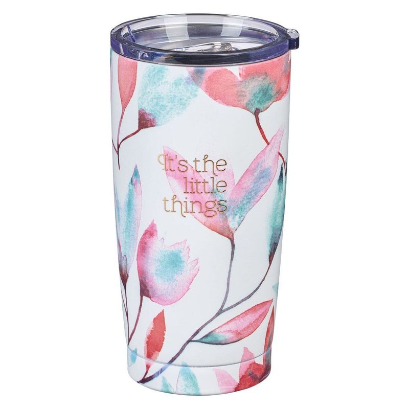 Taza de viaje de acero inoxidable con pétalos rosas de It's The Little Things
