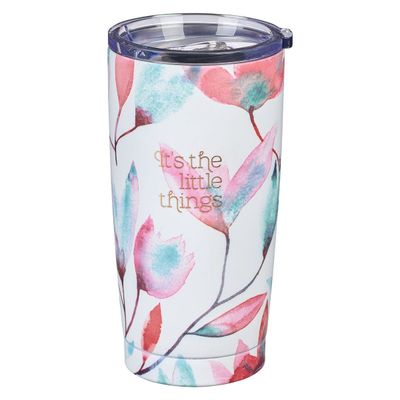 Taza de viaje de acero inoxidable con pétalos rosas de It's The Little Things